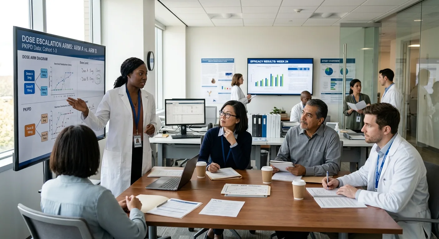 Clinical trial setting illustrating phase 2 trial design for retatrutide NEJM 2023 phase 2 obesity study