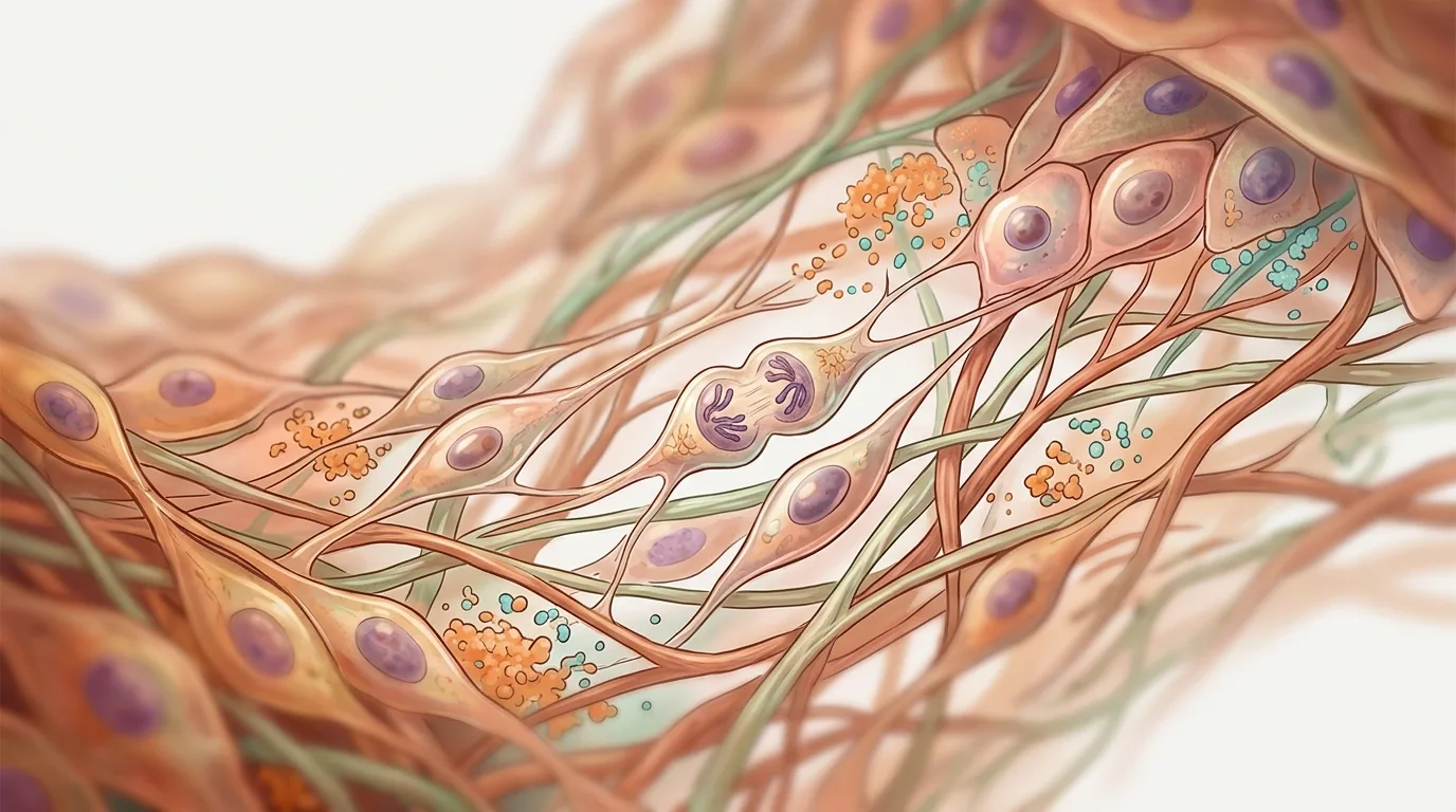 Microscopic view of tissue repair mechanisms in BPC-157 treatment protocols for regeneration