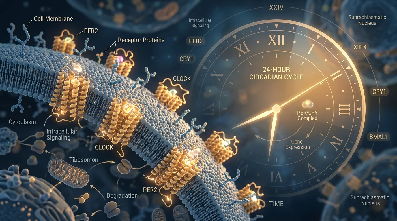 GH receptor expression timing controlled by circadian clock cycles throughout the 24-hour day