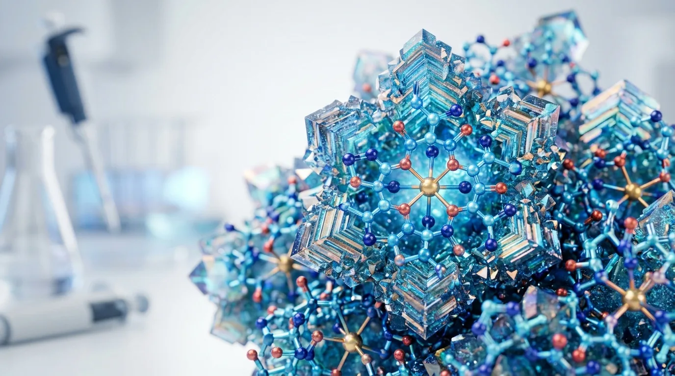 Detailed molecular structure of GHK-Cu copper peptide used in anti-aging skincare