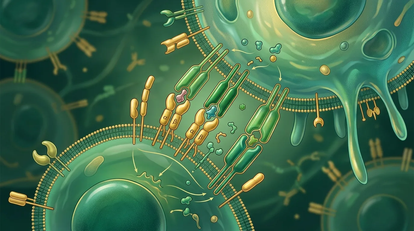Detailed illustration of T cell activation in response to therapeutic peptide immunogenicity, showing cellular immune recognition